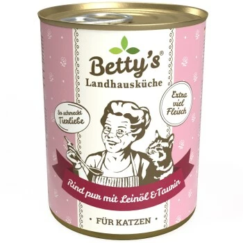 Betty's Landhausküche Rind Pur Mit Leinöl 6 X 400g Für Katze 3 Betty's Landhausküche Rind Pur Mit Leinöl 6 X 400g Für Katze