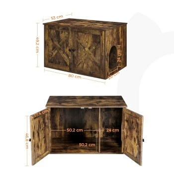 FEANDREA Katzenklo Schrank Vintagebraun 5 FEANDREA Katzenklo Schrank Vintagebraun – Bild 3